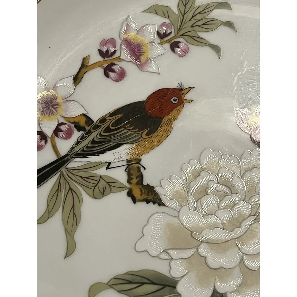 RARE VINTAGE SHAFFORD JAPAN CAKE STAND Chinese Garden Bird FAST SHIPPING 3040-35